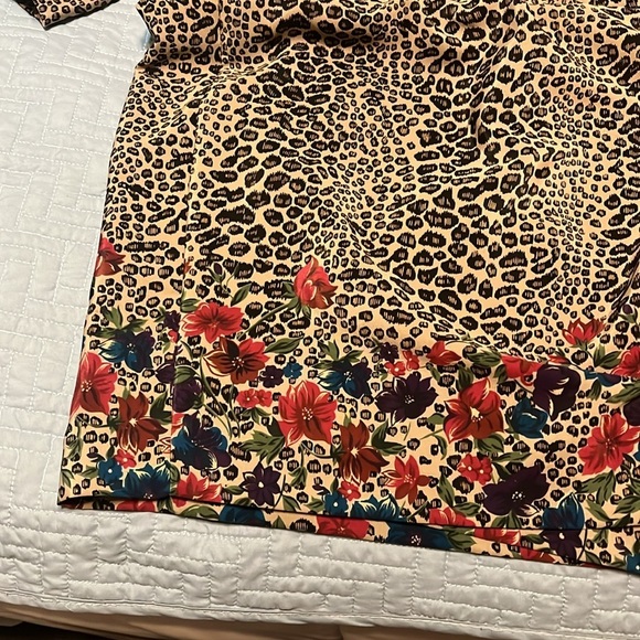 Vintage Leslie Fay Leopard 🐆 Print with Flowers 🌺 Belted Dress size 14 - Picture 12 of 12